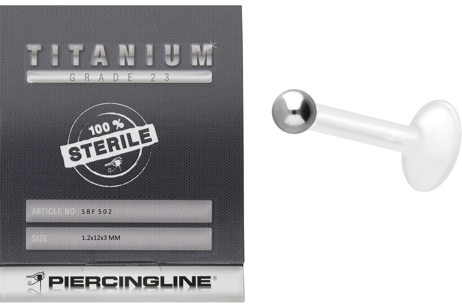 Sterilisiertes PMFK Labret Piercing + TITAN-KUGEL